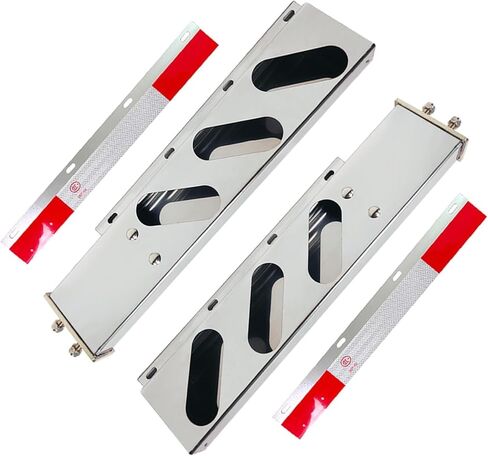 30in طول الفولاذ المقاوم للصدأ مستقيم الربيع محملة الطين رفرف شماعات قوس Mudflap حامل مجموعة 2.5in الترباس تباعد مع أشرطة الألومنيوم العاكسة والقواطع الخفيفة مناسبة لشبه الشاحنات (انقطاع دائري) in Saudi Arabia