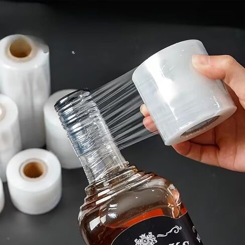 Mini Stretch Wrap for Bottle Sealing, 1.58in X 656ft Plastic Shrink Wraps Roll Heavy Duty Stretch Film Packing for Bottles Cans Seal Packing in Saudi Arabia
