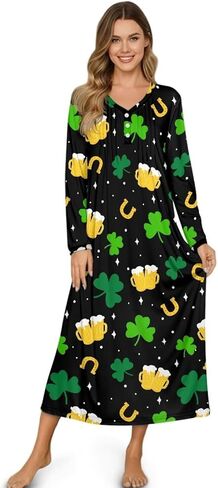 فساتين منزلية للنساء، قمصان نوم للنساء، Moo Moos للنساء، فستان بيجامة بأزرار للأسفل، فساتين ليلية in Kuwait