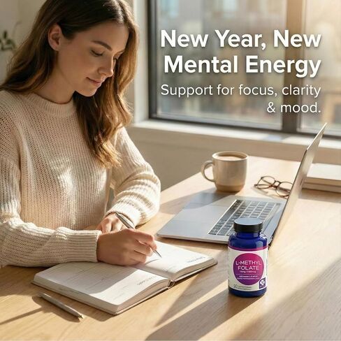 MD Life L-Methylfolate 7.5mg - مكمل Methylfolate النشط بدرجة احترافية - مكملات MTHFR ذات الفعالية القصوى - L-methylfolate 7.5 mg 60 كبسولة - الأحماض الأمينية الأساسية in Kuwait