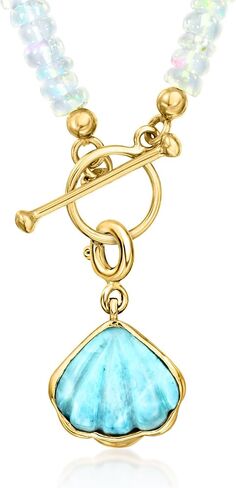 Ross-Simons Larimar Seashell Charm in 18kt Gold Over Sterling in Saudi Arabia