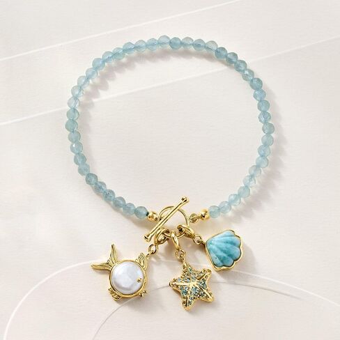 Ross-Simons Larimar Seashell Charm in 18kt Gold Over Sterling in Saudi Arabia