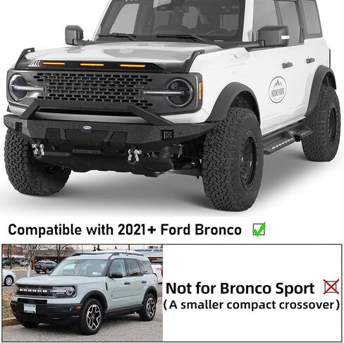 Hooke Road Bronco Hood Protector for 2021-2026 Ford Bronco (Excludes Sport) | Stone Guard & Bug Deflector with Amber LED Lights in Saudi Arabia