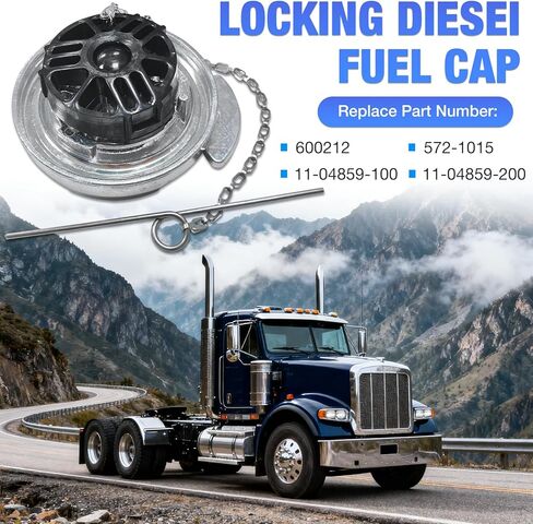 2Pcs 11-04859-100 4" Locking Diesel Fuel Cap, Lever-Style Aluminum Fuel Tank Cap Compatible with1972-2017 Peterbilt 330 379 389 579 587 Trucks OE#11-04859-200 572.1015 600212 in Saudi Arabia