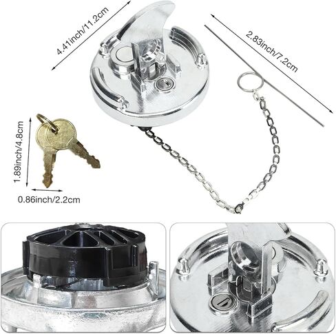 2Pcs 11-04859-100 4" Locking Diesel Fuel Cap, Lever-Style Aluminum Fuel Tank Cap Compatible with1972-2017 Peterbilt 330 379 389 579 587 Trucks OE#11-04859-200 572.1015 600212 in Saudi Arabia