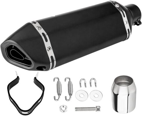 Exhaust Muffler Carbon Fiber 1.5-2"Inlet with Removable DB Killer for Street/Sport Motorcycles and Scooters with 38-51mm Diameter Exhaust Pipes (Black) in Saudi Arabia