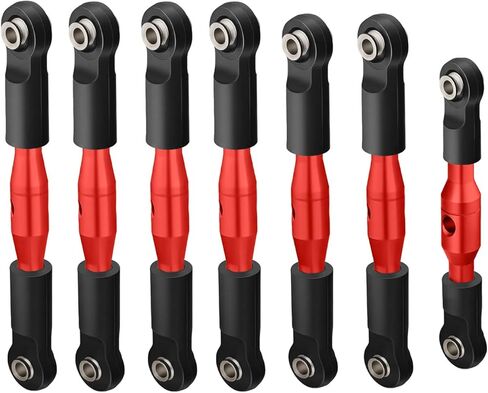 Alum Blod Turnbuckles Toe Camber Links Kit Compatible with 1/10 Slash 2WD/Stampede 2WD/Rustler 2WD/Bandit 2WD Series Upgrades Part Red in Saudi Arabia
