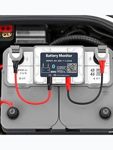 BM6 12V Bluetooth Battery Monitor, 24H Battery Health Monitoring, IP67 Waterproof, 5-Year Long Standby, Low Voltage Alarm, Easy Install for Car, Motorcycle, Boat, RV, Truck in Saudi Arabia