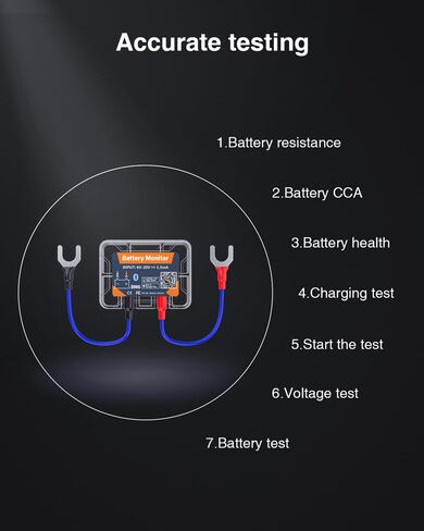 BM6 12V Bluetooth Battery Monitor, 24H Battery Health Monitoring, IP67 Waterproof, 5-Year Long Standby, Low Voltage Alarm, Easy Install for Car, Motorcycle, Boat, RV, Truck in Saudi Arabia