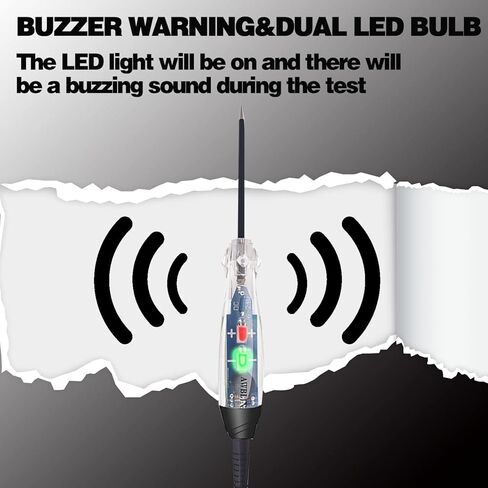 ضوء اختبار صفارة السيارات، تيار مستمر 6-24 فولت لمبة LED مزدوجة اللون، جهاز اختبار الدائرة الكهربائية، أداة اختبار الضوء الكهربائية لصمامات السيارة وجهد البطارية in Kuwait