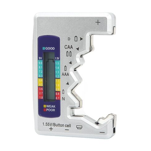 Digital LCD Universal Battery Checker, for AA AAA C D 9V & 1.5V Cells Battery Tester, Rechargeable Batteries Capacity Meter for Home (Silver) in Saudi Arabia