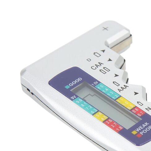 Digital LCD Universal Battery Checker, for AA AAA C D 9V & 1.5V Cells Battery Tester, Rechargeable Batteries Capacity Meter for Home (Silver) in Saudi Arabia