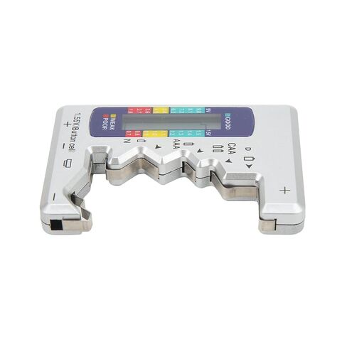 Digital LCD Universal Battery Checker, for AA AAA C D 9V & 1.5V Cells Battery Tester, Rechargeable Batteries Capacity Meter for Home (Silver) in Saudi Arabia