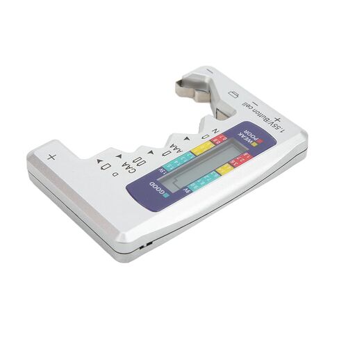 Digital LCD Universal Battery Checker, for AA AAA C D 9V & 1.5V Cells Battery Tester, Rechargeable Batteries Capacity Meter for Home (Silver) in Saudi Arabia