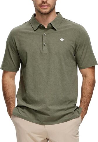 MoFiz Men's Golf Polo Shirt Short Sleeve Quick Dry Breathable Casual Collared Stretch Shirt Lightweight Seamless in Saudi Arabia
