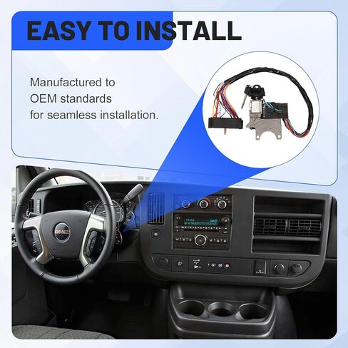 Ignition Starter Switch Lock Cylinder Assembly w/ 2 Keys Compatible with 2000 2001 2002 2003 2004 2005 Chevrolet Astro/Express 1500 2500 3500, GMC Safari/Savana 1500 2500 3500 in Kuwait