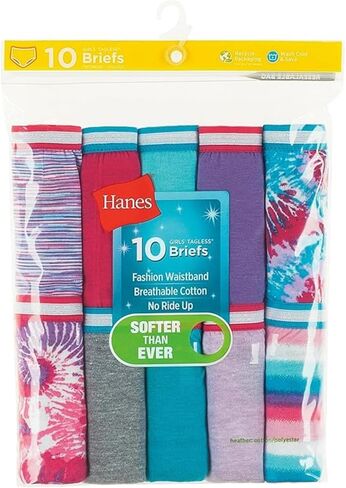 ملابس داخلية للفتيات من Hanes Sparkle، 10 قطع، 16، متنوعة in Saudi Arabia