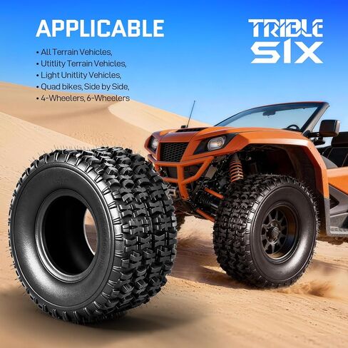 إطارات TRIBLE SIX مقاس 18x10-8 ATV/UTV، وإطارات الطين والمسارات مقاس 18x10x8 لجميع التضاريس، 4PR، بدون أنابيب، مجموعة من 2 in Saudi Arabia