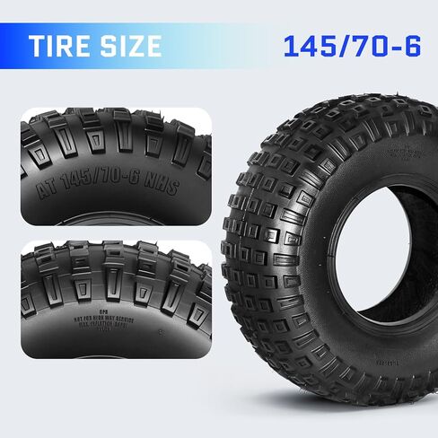 إطارات TRIBLE SIX 145/70-6 ATV/UTV، إطارات 145/70x6 لجميع التضاريس والطين، 6PR، بدون أنابيب، مجموعة من 2 in Saudi Arabia