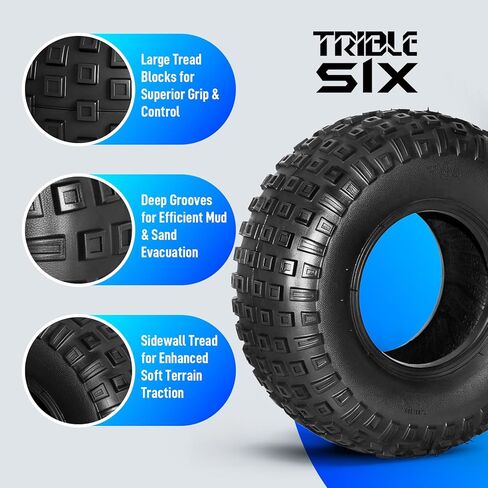 إطارات TRIBLE SIX 145/70-6 ATV/UTV، إطارات 145/70x6 لجميع التضاريس والطين، 6PR، بدون أنابيب، مجموعة من 2 in Saudi Arabia