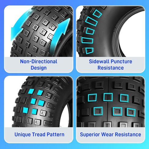 إطارات TRIBLE SIX 145/70-6 ATV/UTV، إطارات 145/70x6 لجميع التضاريس والطين، 6PR، بدون أنابيب، مجموعة من 2 in Saudi Arabia