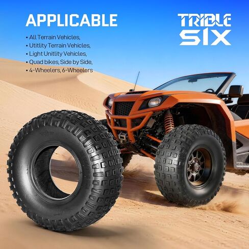 إطارات TRIBLE SIX 145/70-6 ATV/UTV، إطارات 145/70x6 لجميع التضاريس والطين، 6PR، بدون أنابيب، مجموعة من 2 in Saudi Arabia