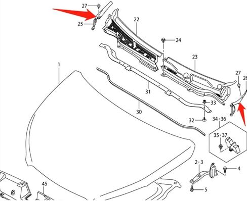 for Suzuki for S-Cross SX4 S Cross 2013 2014-2020 Car Front Windscreen Side Cowl Water Deflector Wiper Panel Decorative Strips Windshield Wiper Water Deflector Plate(Right Side) in Saudi Arabia