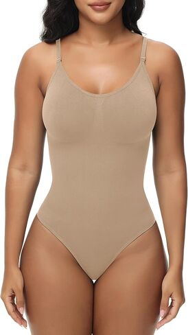 Bodysuit for Women Tummy Control Shapewear Body Shaper Spaghetti Strap Camisole in Saudi Arabia