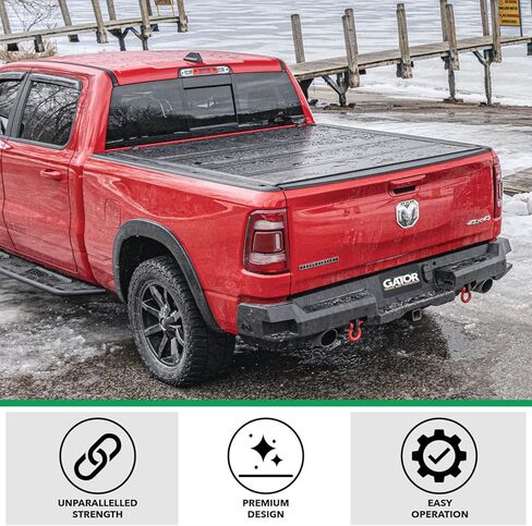 غطاء تونيو لسرير الشاحنة من Gator FX بأربعة طيات | 8828130 | يناسب 2019 - 2025 Chevy/GMC Silverado/Sierra، يعمل مع باب خلفي MultiPro/Flex (لن يناسب سرير Carbon Pro) سرير 5 أقدام و10 بوصات (70 بوصة) in Kuwait
