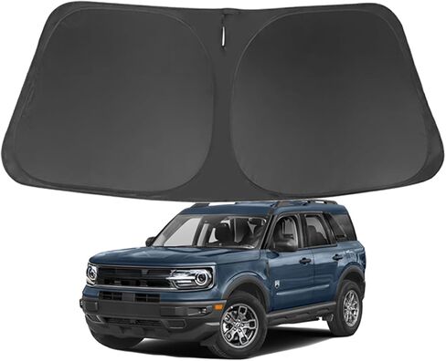Bronco Sport مخصص للزجاج الأمامي ظل الشمس لبرونكو سبورت 2021-2025 النافذة الأمامية ظلة الشمس قناع 240T كتل الظل الأشعة فوق البنفسجية اكسسوارات السيارات in Kuwait
