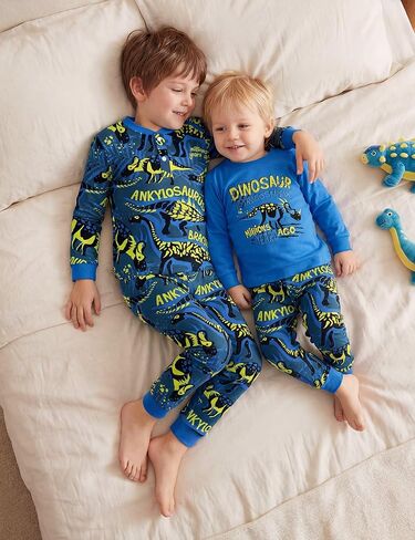 Toddler Pajamas 100% Cotton Kids Pajamas for Boys Girls Long Sleeve Pajama Set 3 Piece Snug Fit Pjs Set 2T-6T in Saudi Arabia