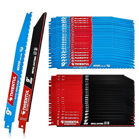 50 Pack,9 inch,14/18 TPI,Reciprocating Saw Blade Set,M42 Teeth with Cobalt Bi-Metal Blades, for Automatic Dismantling Sawzall Blades for 1/16-5/16 Medium Metals in Saudi Arabia