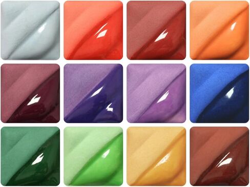 AMACO Velvet Semi-Translucent Underglaze Set 2, Assorted Color, Set of 12 in Kuwait