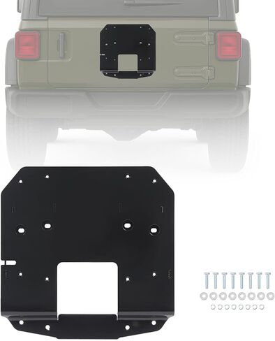 دعامة تثبيت لنقل الإطارات الاحتياطية متوافقة مع طراز 2018-2025 Jeep Wrangler JL (بابين/غير محدود) و2021-2024 Wrangler 4xe-Powder Steel، إطارات تصل إلى 35 بوصة، حامل إطارات حامل الإطارات in Kuwait