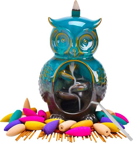 Zvaiuk Ceramic Backflow Incense Holder Waterfall Incense Burner with Upgrade Incense Cones Incense Fountain for Home Decor, Aromatherapy Accessories in Kuwait