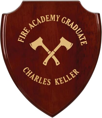 Customized Elegant Rosewood Piano Finish Shield Plaque – Premium Recognition Award - Personalize with Name/Text/Logo - 8 1/8" x 9 3/4" in Saudi Arabia