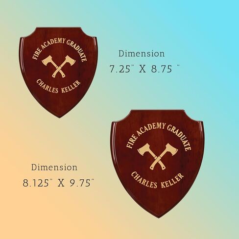 Customized Elegant Rosewood Piano Finish Shield Plaque – Premium Recognition Award - Personalize with Name/Text/Logo - 8 1/8" x 9 3/4" in Saudi Arabia