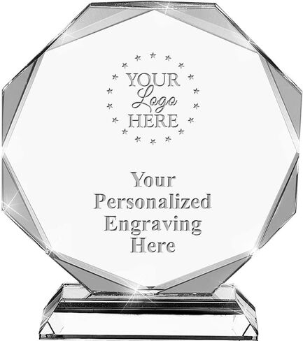 Crown Awards Custom Engraved Magnitude Corporate Crystal Trophy Gift, 7 3/4" Magnitude Personalized Award in Saudi Arabia