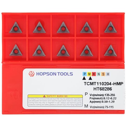 أدوات هوبسون كربيد تحول إدراجات TCMT32.51 Tcmt16t304-PF لإنهاء قطع الفولاذ، TCMT لأدوات تحول المخرطة، 10 قطع. in Kuwait