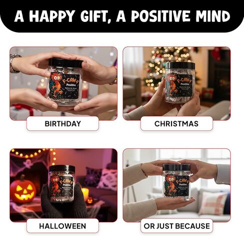 Positive F Caw F Jar with 60 Daily Affirmation Cards, F-Caw-F Gifts for Teens, White Elephant Gifts, Christmas Stocking Stuffer for Teen Girls, Teen Boys, Women, Men, Coworkers, Friends in Kuwait