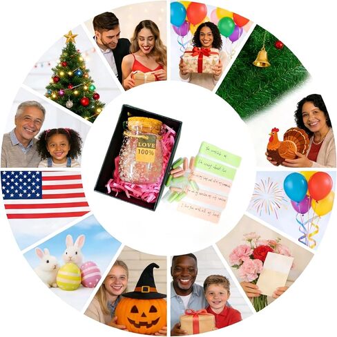 50 Blank Love Notes Memory Jar,Night Light positive jar,To My Mom Birthday Gifts Sentimental Keepsake,Meaningful Present for Women in Kuwait