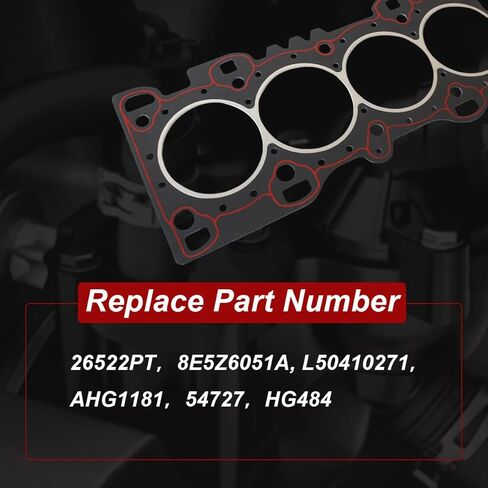 حشية رأس الأسطوانة من AUCERAMIC تناسب 2009-2012 لسيارة Ford Escape Fusion، تناسب 2021-2022 لسيارة Ford Transit Connect، تناسب 2009-2011 لسيارة Mercury Mariner Milan 26522PT in Kuwait