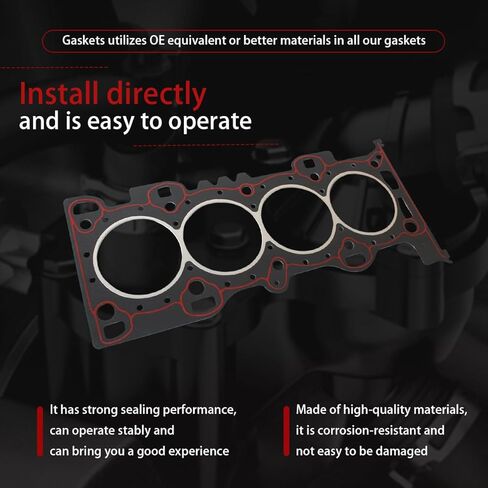حشية رأس الأسطوانة من AUCERAMIC تناسب 2009-2012 لسيارة Ford Escape Fusion، تناسب 2021-2022 لسيارة Ford Transit Connect، تناسب 2009-2011 لسيارة Mercury Mariner Milan 26522PT in Kuwait