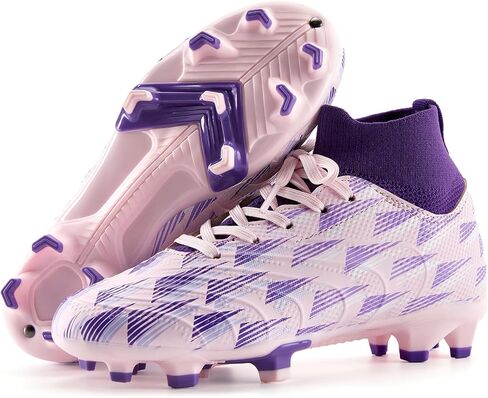 PATPAT Kids Soccer Cleats–Boys Girls High Top Outdoor Firm Ground and Turf Football Training Shoes in Saudi Arabia