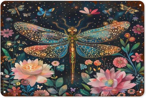 مضحك معدن القصدير تسجيل الهبي تين تسجيل للمنزل مكتب الملونة الرجعية زهرة الطاقة اللوحة 8X12 بوصة in Kuwait