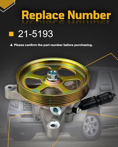 مضخة توجيه كهربائية مع بكرة V6 3.5L متوافقة مع Ridgeline RT RTL RTS RTX LX EX-L DX 2006 2007 2008 2009 2010 2011 21-5193 in Kuwait