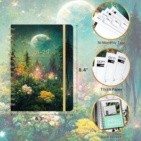2024-2025 Planner - Planner/Calendar 2024-2025, July 2024 - June 2025, 2024-2025 Planner Weekly and Monthly with Tabs, 6.4" x 8.5", Hardcover with Back Pocket + Thick Paper - Moonlight Floral in Kuwait