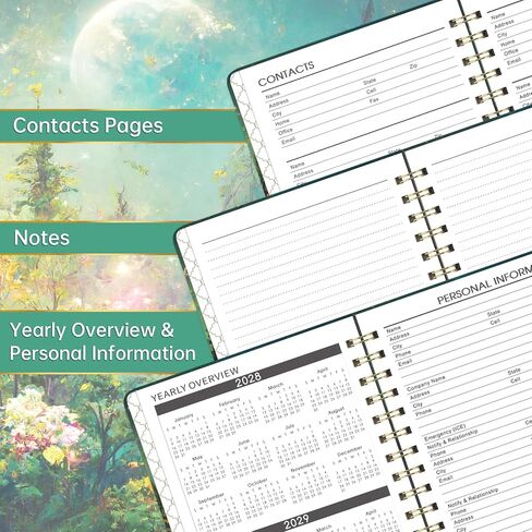 2024-2025 Planner - Planner/Calendar 2024-2025, July 2024 - June 2025, 2024-2025 Planner Weekly and Monthly with Tabs, 6.4" x 8.5", Hardcover with Back Pocket + Thick Paper - Moonlight Floral in Kuwait