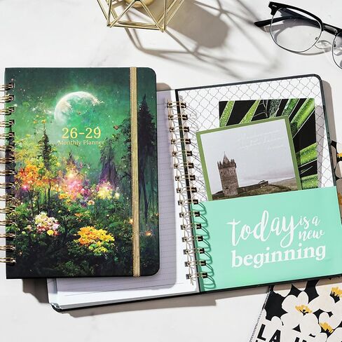 2024-2025 Planner - Planner/Calendar 2024-2025, July 2024 - June 2025, 2024-2025 Planner Weekly and Monthly with Tabs, 6.4" x 8.5", Hardcover with Back Pocket + Thick Paper - Moonlight Floral in Kuwait
