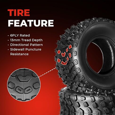 مجموعة من 2 إطارات 22x11-10 ATV UTV، إطارات 22x11x10 لجميع التضاريس، 6PR، بدون أنابيب in Kuwait